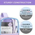 thumbnail image 5 of SANMADROLA Clear Backpack Heavy Duty, PVC See Through Book Bag for School Stadium Approved Transparent Backpack, Purple, 5 of 8