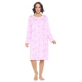 thumbnail image 3 of Casual Nights Women's Printed Long Sleeve Nightgown - Purple, 3 of 3