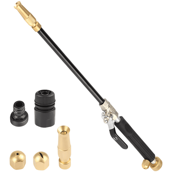 Heavy Duty High Power Water Wand, 18.9 in / 480 mm Pressure Car Washing Sprayer with Copper Nozzle, Adjustable Sprayer Garden Hose Jet Nozzle for Car Washing and Garden Cleaning, Complete Accessories