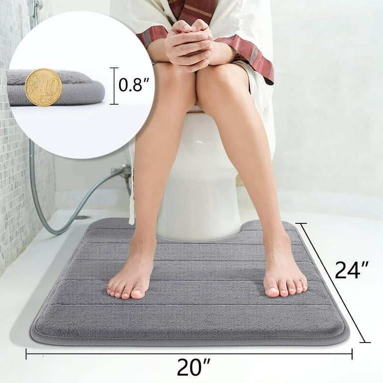 Yimobra Memory Foam Bath Mat Set, Bathroom Rugs for 3 Pieces, Toilet Mats,  Soft Comfortable, Water Absorption, Non-Slip, Thick, Machine Washable