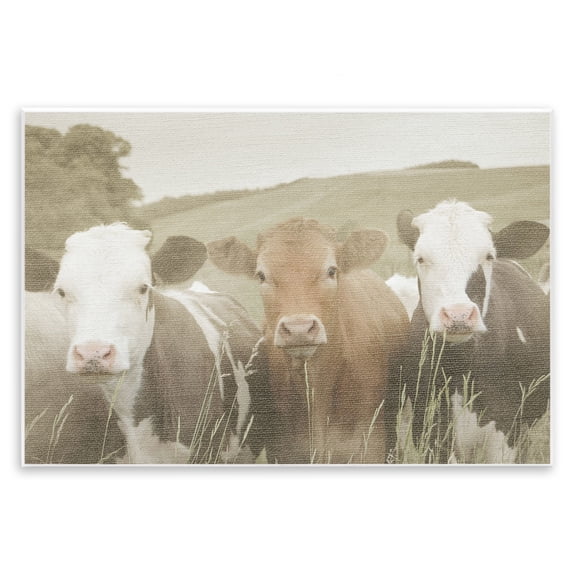 Stupell Industries Rustic Lodge Happy Neighbors Cows in the Field Wall Plaque Art, 15 x 10, by Lil' Rue