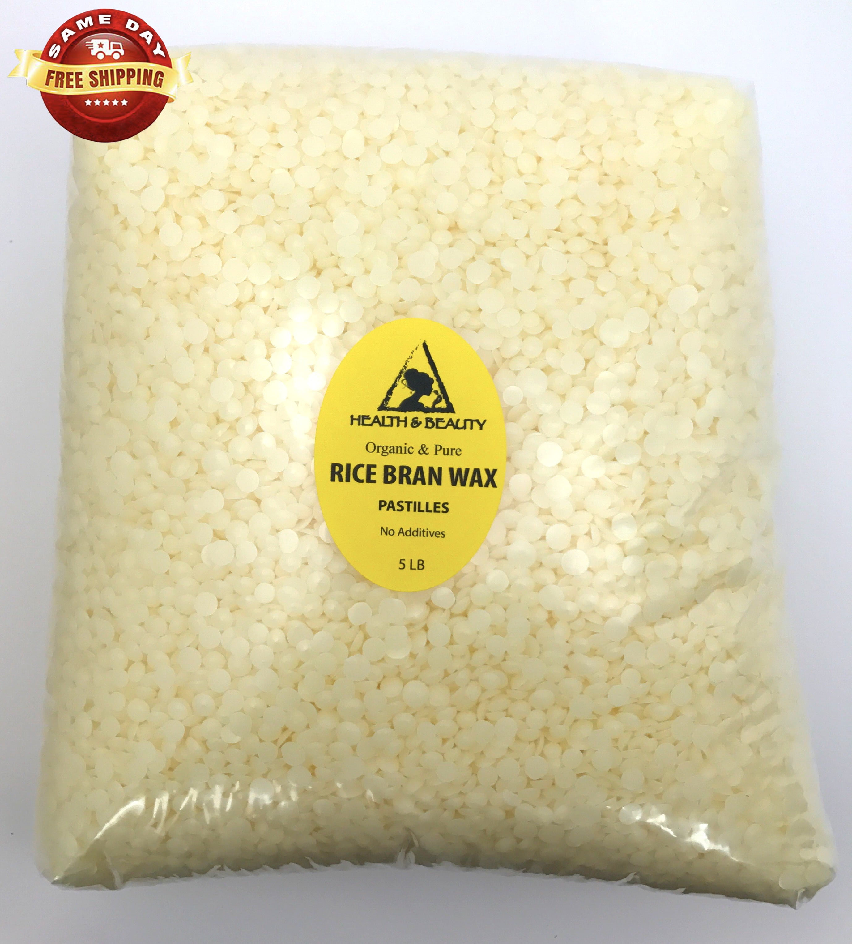 RICE BRAN WAX ORGANIC FLAKES VEGAN BEADS VEGETABLE PASTILLES 100 PURE