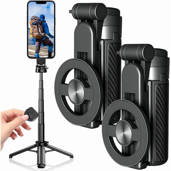 4-in-1 Multifunctional 360 °   Rotation Magnetic Selfie Stick, 2025 New 4 in 1 Magnetics Selfie Stick, Mini Portable Detachable Scalable Magnetic Selfies Sticks for iPhone & Android (1pc)