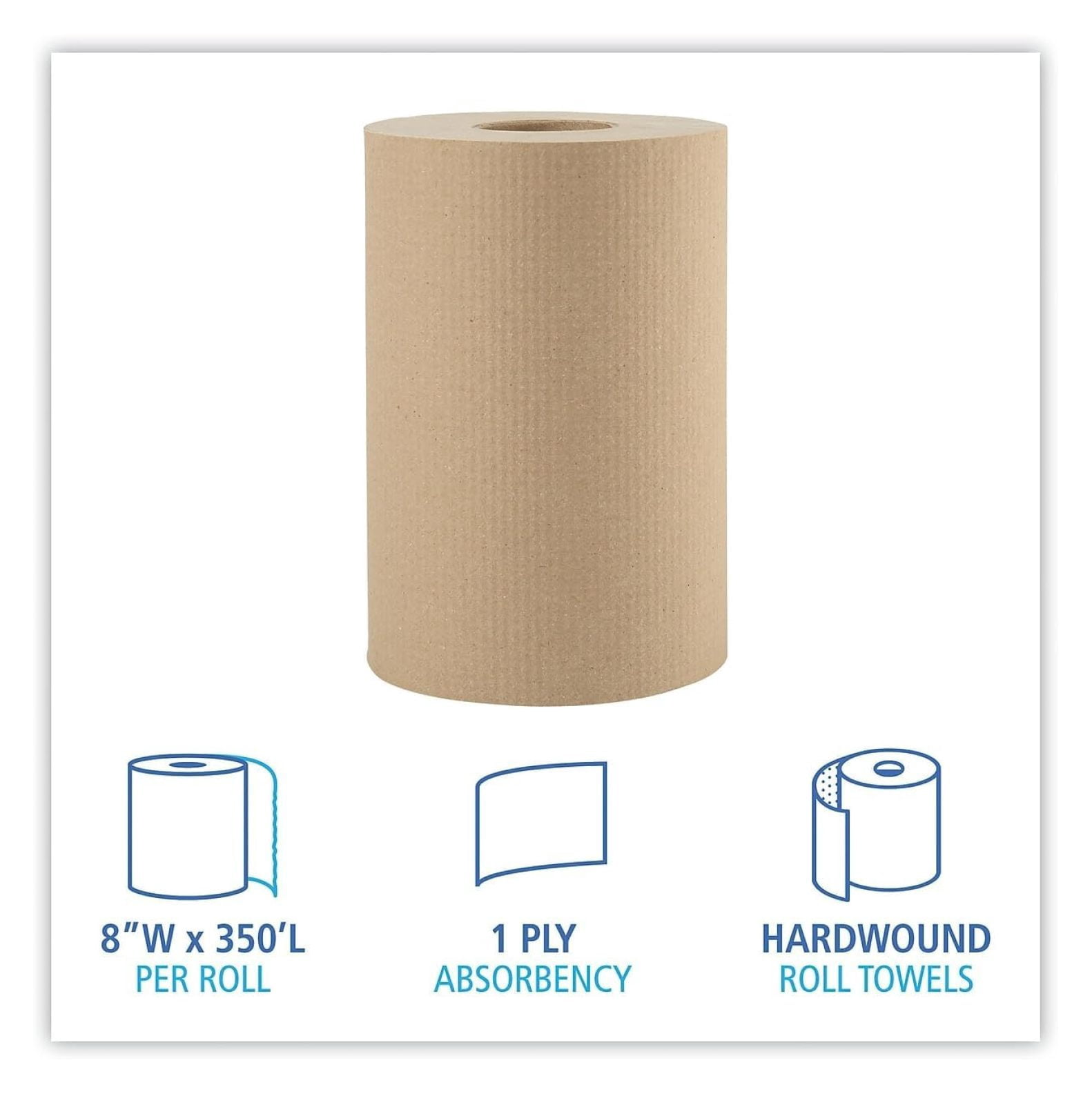 BWK6252 - CintBllTer Hardwound Paper Towels, 8 inches x 350 feet, 1-Ply Natural, 12 Rolls/Carton