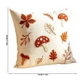 thumbnail image 3 of Linen Embroidery Throw Pillow Cover Red Spotted Leaf Decorative Cushion Case Fall Pillowcase for Sofa Couch 18x18 by OVFUIZ, 3 of 6