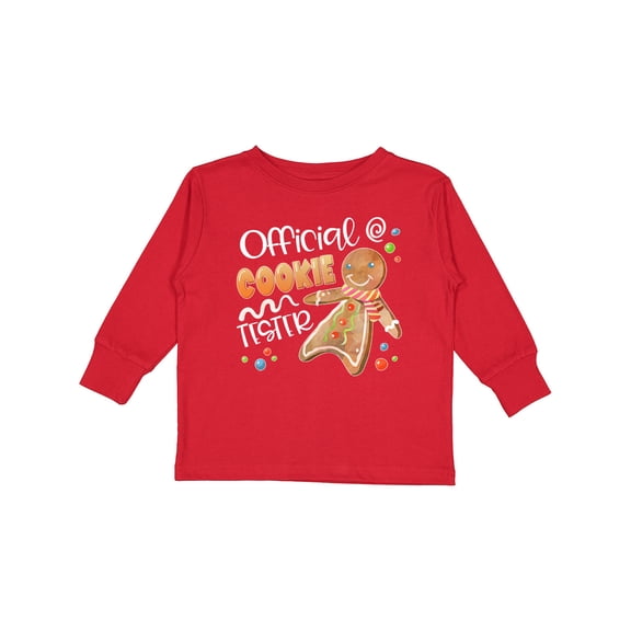 Inktastic Official Cookie Tester Cute Gingerbread Boys or Girls Long Sleeve Toddler T-Shirt
