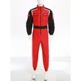 thumbnail image 3 of Runhomal Men's Halloween Party Overalls Mechanic Racing Driver Fireman Cosplay Jumpsuit Coveralls Playsuit Red XL, 3 of 6