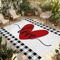 thumbnail image 2 of Outdoor Rug 6x9 ft Valentines Day Farmhouse Decor Waterproof Outdoor Patio Rug Mat Non Slip Outside Area Carpet for RV,Camping,Porch,Deck,Pool,Balconybackyard,Red Hearts Love Letter Buffalo Plaid, 2 of 9