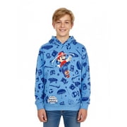 The Super Mario Galaxy, Boys' Light Blue Graphic Hoodie, Sizes 4-18
