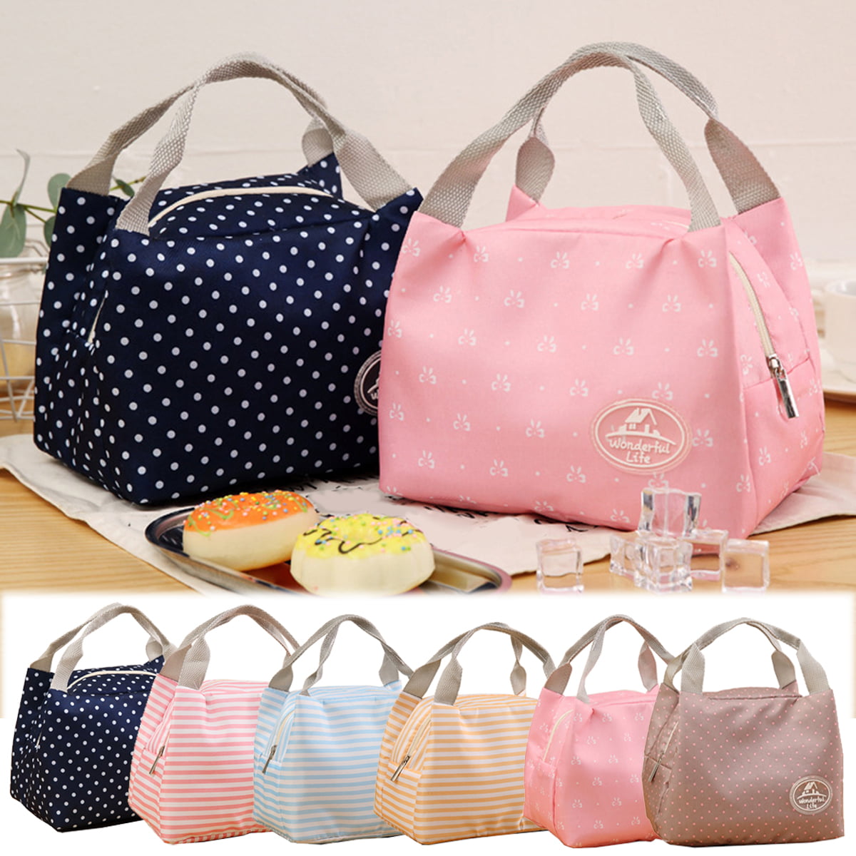 Women Kids Insulated Lunch Bag Thermal Cooler Picnic Food Box Tote Carry Bags 