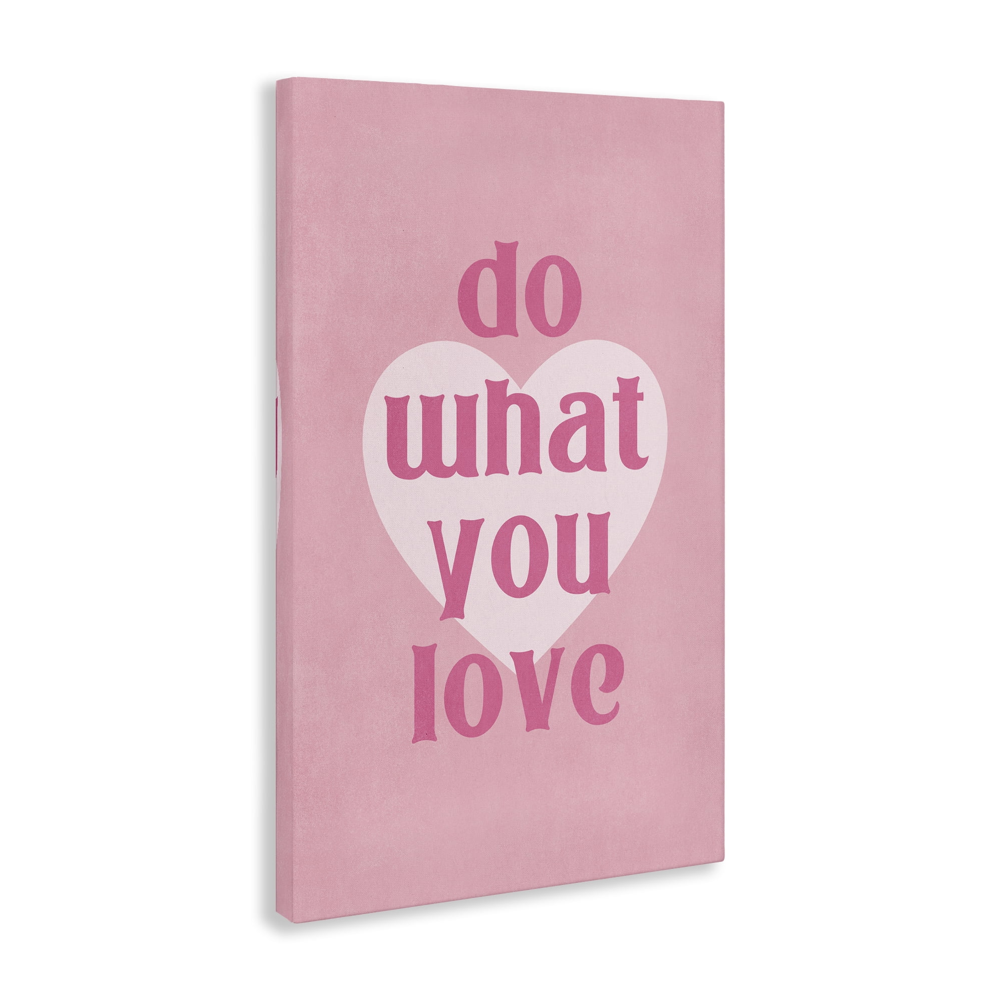 Stupell Industries Do What You Love Pink Text & Numbers Painting Wrapped Canvas Art Print Wall Art, 24 x 36