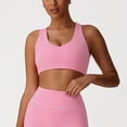 thumbnail image 4 of Bosfbaoi Women's Heart Cutout Crisscross Back Sports Bra, Medium Support Seamless Workout Bra, Breathable Moisture Wicking Gym Top for Yoga Running, 4 of 7