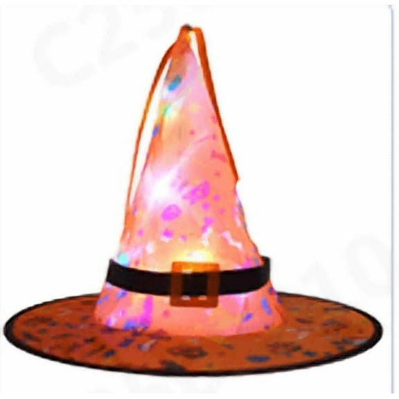 Coollooc Women Glowing Witch Hat - Party Costume Accessory for Women and Man, Halloween Party Decor Costume, Adult Party Dance up Witch Hat(Orange)