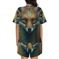 thumbnail image 3 of Lsque Vintage Pattern Fox Women's Short-Sleeved Pajama Set - 2 Piece Soft and Lightweight Sleepwear Set-XX-Large, 3 of 9