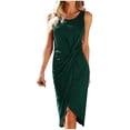 thumbnail image 2 of Lenago Robes de Bal Grande Taille pour Femmes Mode Décontractée Printemps et Été Sans Manches à Col Rond Robe Moulante Unie Robes d'Été de Plage en Liquidation, 2 of 7