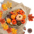 thumbnail image 4 of Fall Halloween Christmas Decoration Fake Mini Artificial Pumpkins Pine Cones Maple Leaves Acorns, 4 of 8
