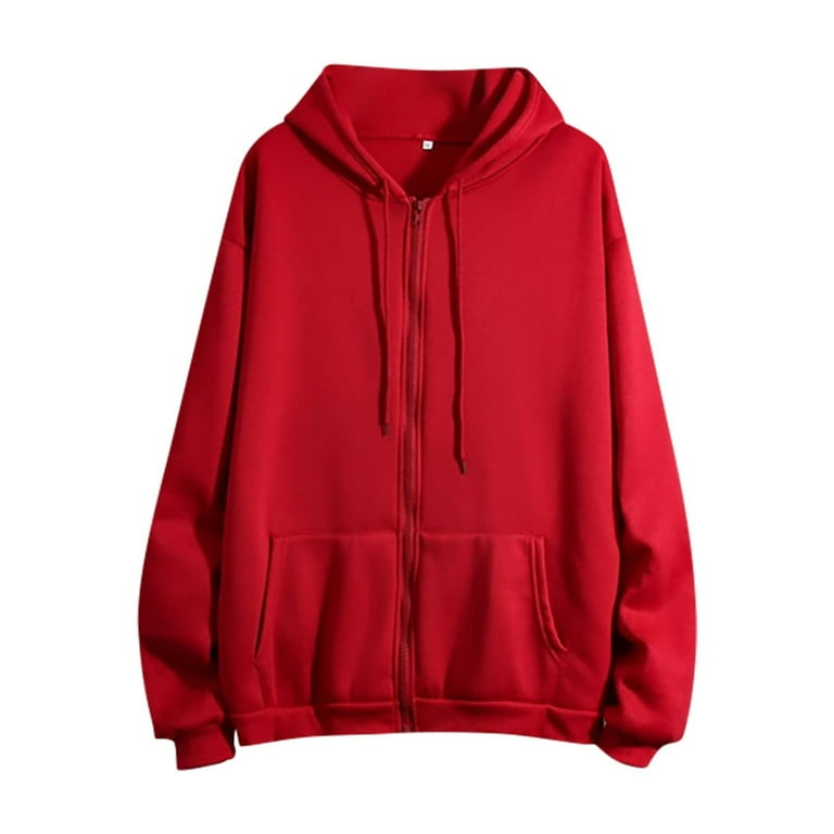 YYDGH Womens Oversized Zip Up Hoodies Long Sleeve Fall Casual Sweatshirts Jacket Trendy Y2k Hoodie with Pocket Red 3XL YYDGH Womens Oversized Zip Up Hoodies Long Sleeve Fall Casual Sweatshirts Jacket Trendy Y2k Hoodie with Pocket Red 3XL