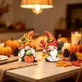 thumbnail image 4 of Tyidzon 2 Pcs Fall Gnome Decorations, Thanksgiving Wooden Tabletop Figurines for Shelf and Autumn Harvest Home Decor, 4 of 6