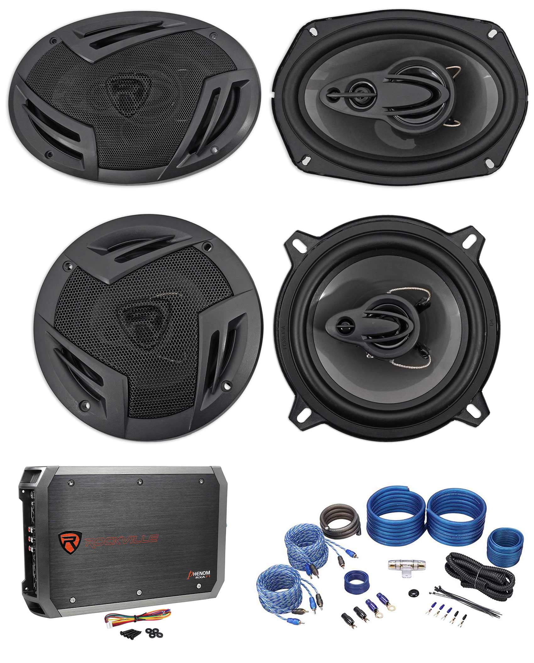 2) Rockville RV69.4A 6x9" Speakers+2) 5.25" Speakers+4Channel