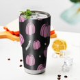 thumbnail image 3 of 30oz Pink Fall Pumpkins Bats Stars Pattern Tumblers Stainless Steel Tumbler with Lid and Straw,Vacuum Insulated Double Wall Travel Tumbler Cups Mug with Cleaning Brush for Coffee,Tea, 3 of 7