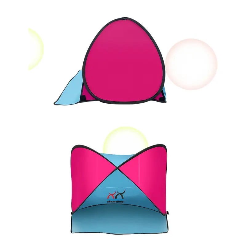 Small Beach Outdoor Sun - Shade Tent For Sunbathing, Lightweight And Durable, Spacious Enough, Pink - Blue, Ideal For Beach Leisure