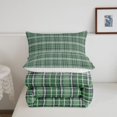 thumbnail image 5 of Manfei Geometric Check Queen Comforter Set,Classic Plaid Themed Comforter Sets Queen,Green,Reversible,3pcs,1 Comforter and 2 Pillowcases,3pcs,1 Comforter and 2 Pillowcases, 5 of 7