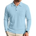 thumbnail image 6 of Corduroy Long Sleeve Polo Shirts for Men Slim Fit Chest Pocket Casual Pullover Travel Golf Top, 6 of 8