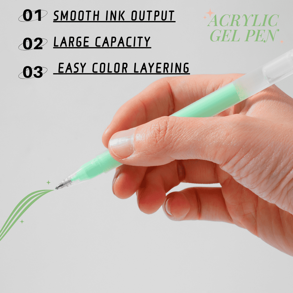 10 Colors Acrylic Gel Pens for Drawing, 1mm Fine Point Acrylic Ink Pen, Opaque Archival Bright Ink Pens for Black Paper Drawing