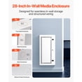 thumbnail image 4 of VEVOR Media Enclosure, 28-Inch, Structured Media Center with Vented Hinged Door, Cable Management Box, Structured Wiring Multi-Media Cabinet, Recessed Electrical Media Box, for Network Distribution, 4 of 9