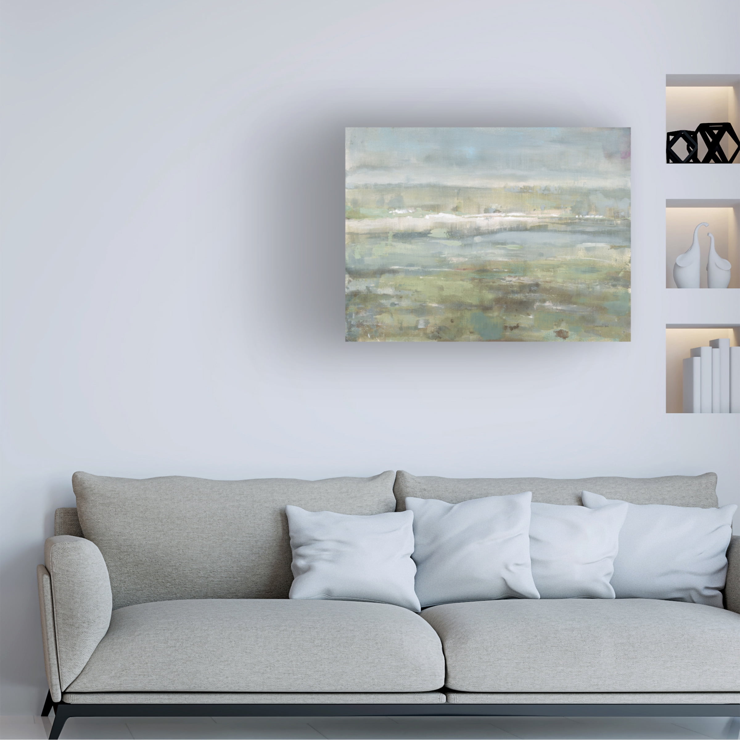 Danhui Nai 'Gray Blue Field' Canvas Art