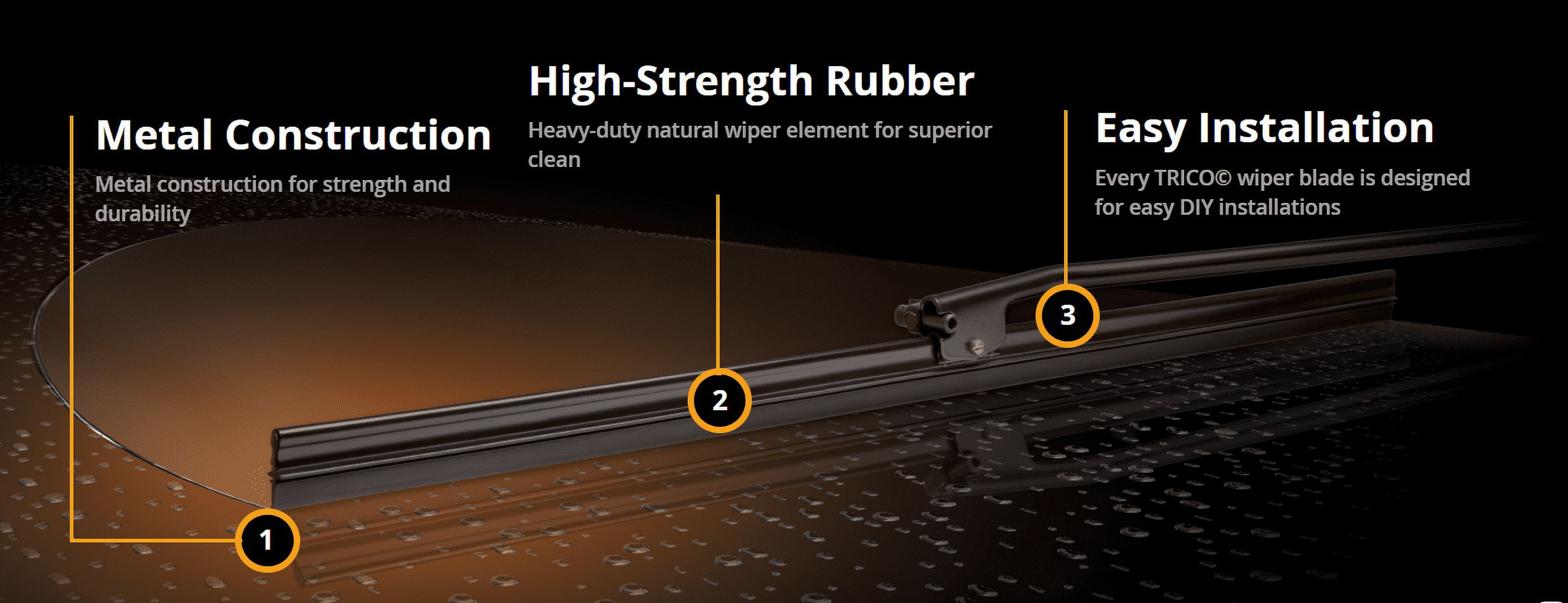 TRICO HD Heavy Duty Windshield Wiper Blade 40" (67-404), for Trucks, Buses, and RVs