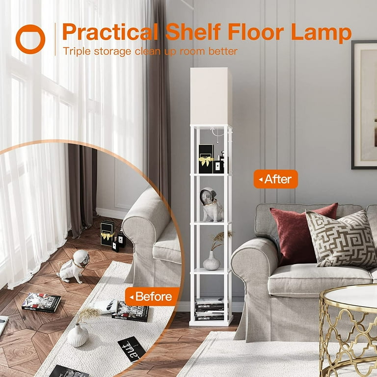 Tri light shelf floor lamp deals