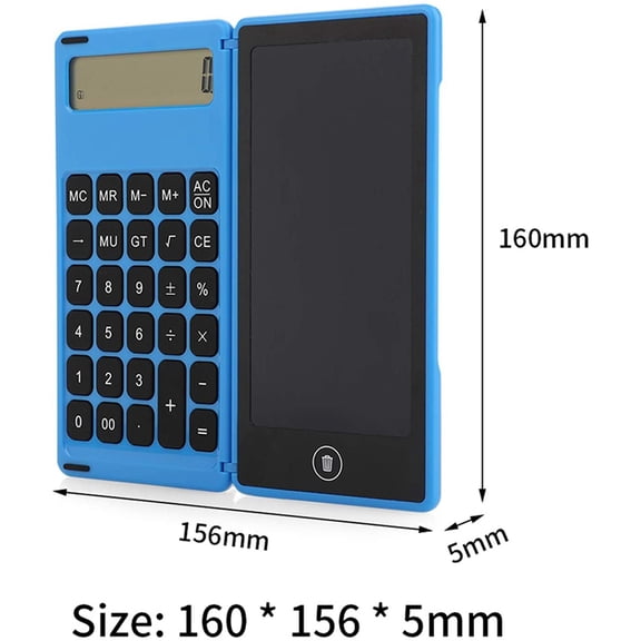 Calculator Notepad 6 Inch LCD Writing Tablet Digital Drawing Pad with Stylus Pen Erase Button Lock Function Black