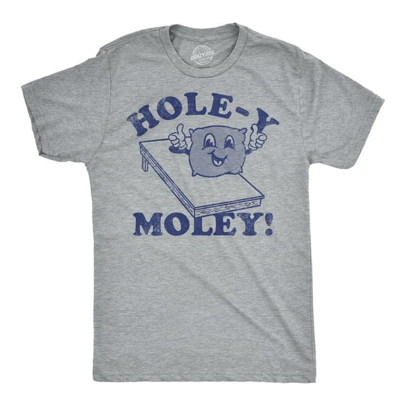 Mens Funny T Shirts Holey Moley Sarcastic Corn Hole Graphic Tee for Men Graphic Tees