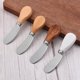 thumbnail image 4 of Cuchillo de mantequilla de acero inoxidable con mango de madera, cuchillo para queso, espátula para mermelada, cuchillo para queso doméstico, 4 of 5