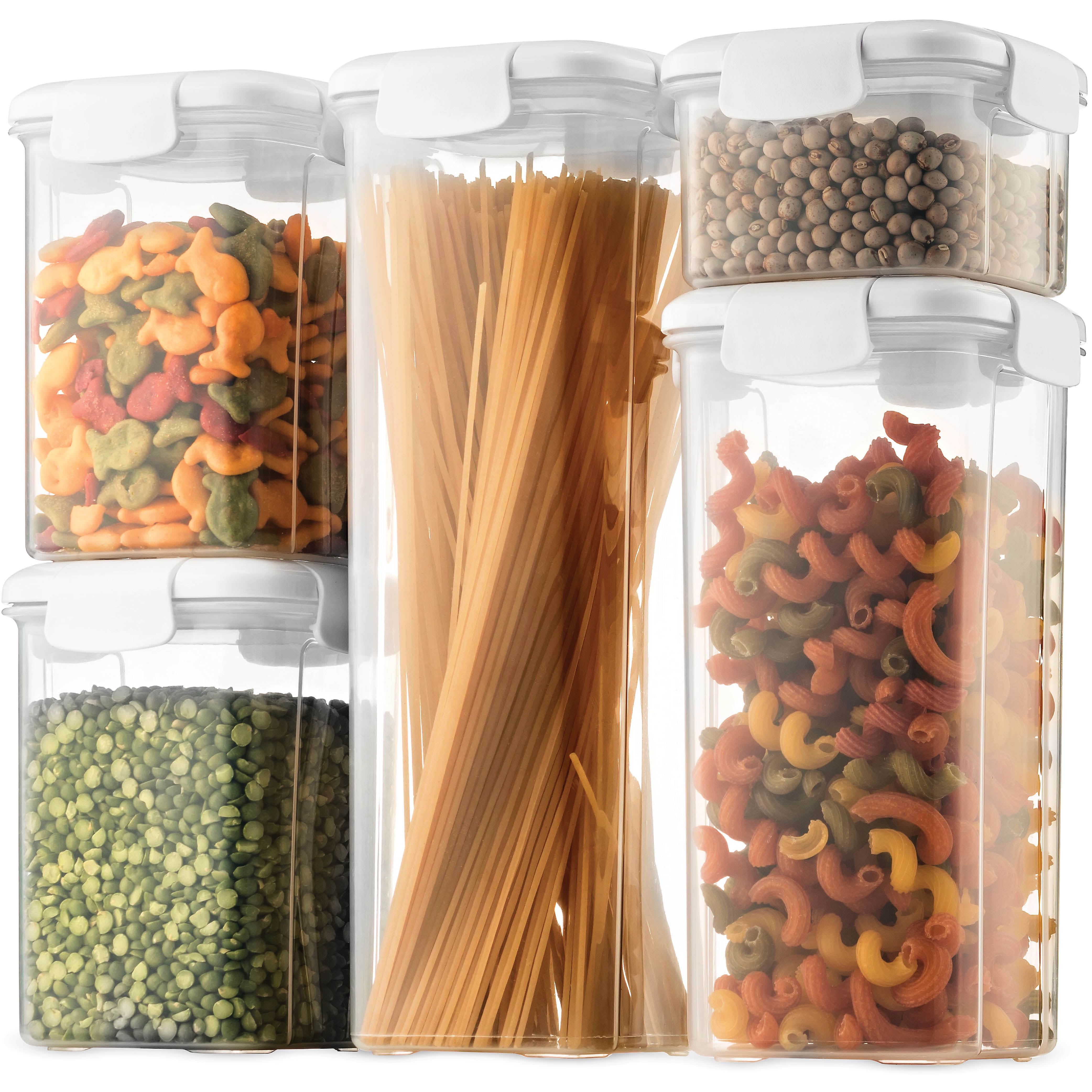 Airtight Food Storage Containers With Lids 5 Piece BPA Free Plastic