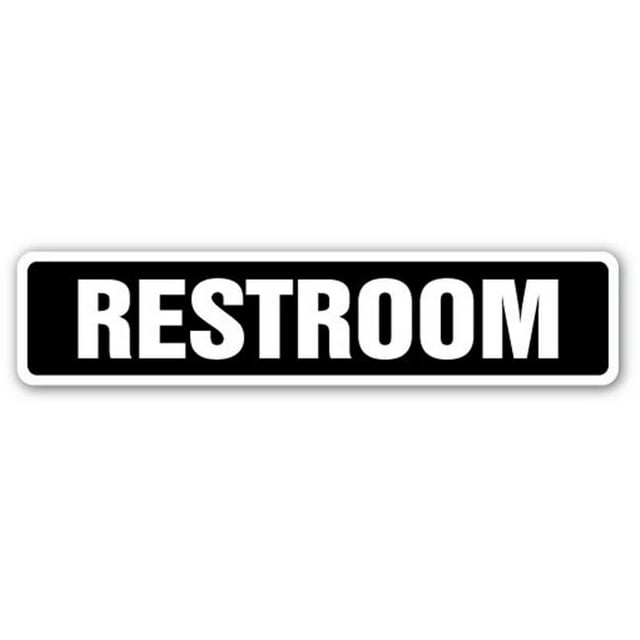 SignMission A-24-SS-Restroom Restroom Metal Sign for Bathroom Powder Room Latrine