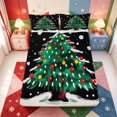 thumbnail image 5 of Manfei Merry Xmas Queen Sheets,Vintage Christmas Winter Snow Queen Sheet Sets,4 Pieces,1 Flat Sheet,1 Fitted Sheet and 2 Pillowcases, 5 of 6