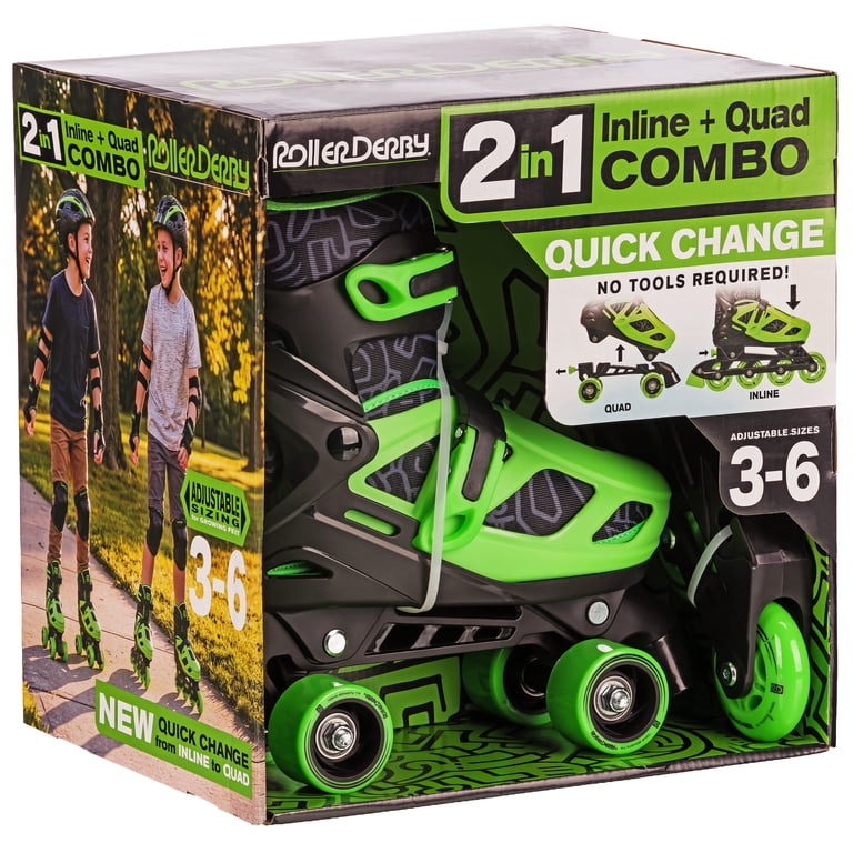 Roller Derby Boys 2-in-1 Roller/Inline Skates, Sizes 3-6 photo 4