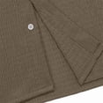 thumbnail image 4 of Mens Casual Textured Shirts Knit Summer Beach Vacation Short Sleeve Button Down Tops Brown, 4 of 9