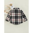 thumbnail image 3 of Toddler Baby Boy Girl Flannel Plaid Shirt Jacket Button Down Shacket Infant Kid Long Sleeve Coat Top Fall Clothes, 3 of 8