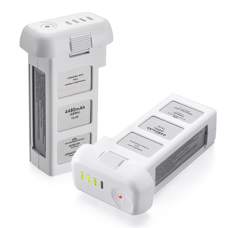 DJI Powerextra 2-Pack 15.2V 4480mAh Replacement Lipo Battery for DJI Drone Phantom 3, Standard, Advanced, Professional and 4K