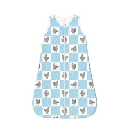 

Haiem Funny Chicken Printed Baby Sleep Sack 0-6 Months Muslin Baby Sleeping Bag Zipper Toddler Wearable Blankets Comfy Stretchy Thin Sleep Sacks-Small