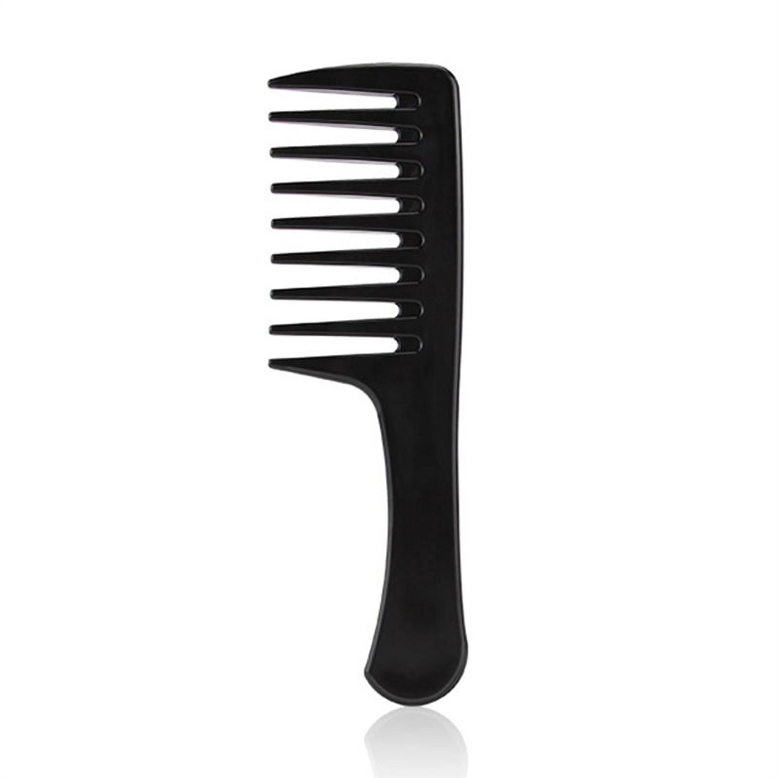 Smooth Hair Comb Plastic Household Candy Color Big Tooth Comb Black Wide Tooth Comb Durable Detangling Hair Brush Professional Handgrip Comb for Curly Hair Long Hair Wet Hair New - image 2 of 2