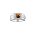 thumbnail image 1 of RYLOS Men's Ring Sterling Silver Ring, 7MM Round Shape Gemstone Designer Style Rings Tiger Eye November Birthstone Rings Silver Size 13, 1 of 7