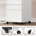 thumbnail image 5 of 3 Drawer File Cabinet，Mobile Filing Cabinet with Lock and Wheels，Un-Assembled Metal Under Desk File Cabinets for A4/Letter/Legal Size（White, 5 of 15