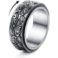 thumbnail image 1 of YAZI Stainless Steel Spinner Rings Fidget Band Rings Moon Star Flower Butterfly Anxiety Rings for Women Men, 1 of 13