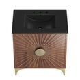 thumbnail image 4 of Modway Daylight 30" Solid Mango Wood Bathroom Vanity in Black/Walnut, 4 of 7