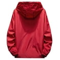 thumbnail image 4 of GXIPO Men's Hooded Waterproof Lightweight Windbreaker Jackets Nylon Wind & Water Resistant Rain Jacket Red L, 4 of 5