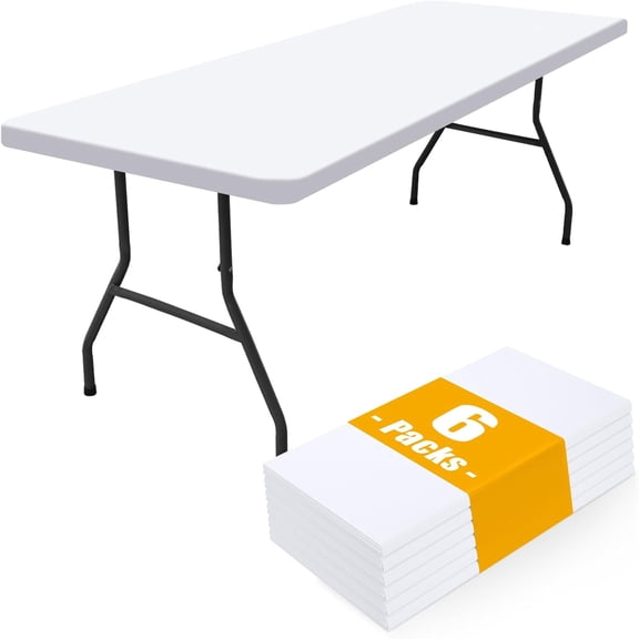 Waterproof Elastic Fitted Rectangle Picnic Table Cloth Polyester for Indoor Outdoor Use White 30 Inch by 72 Inch
